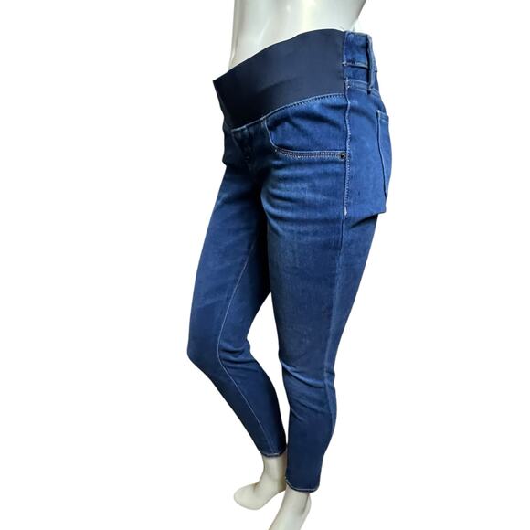 Old Navy Maternity Rockstar Super Skinny Jeans Low Panel Blue Denim - Picture 2 of 15